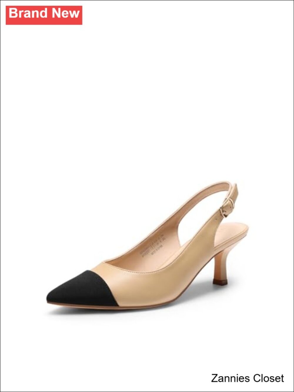 ✨Dream Pairs Women’s Kitten Heel Slingback Pumps Faux Leather Pointed Toe Formal